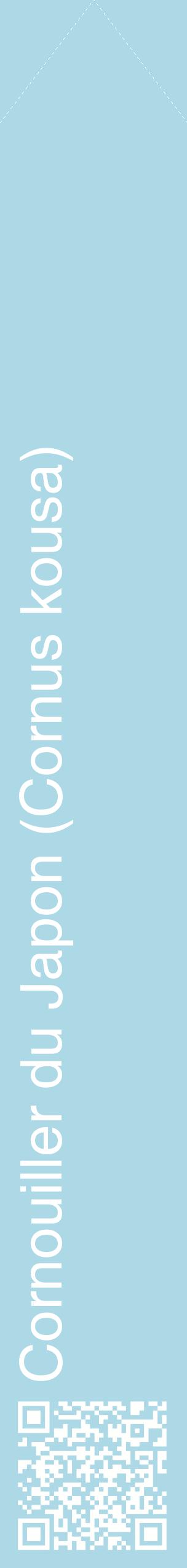 Étiquette de : Cornus kousa - format c - style blanche0_simplehel avec qrcode et comestibilité