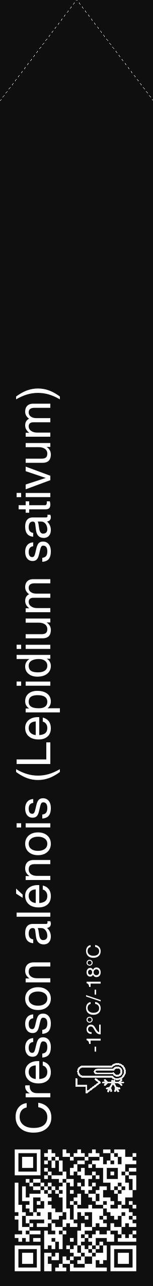Étiquette de : Lepidium sativum - format c - style blanche7_simple_simplehel avec qrcode et comestibilité - position verticale