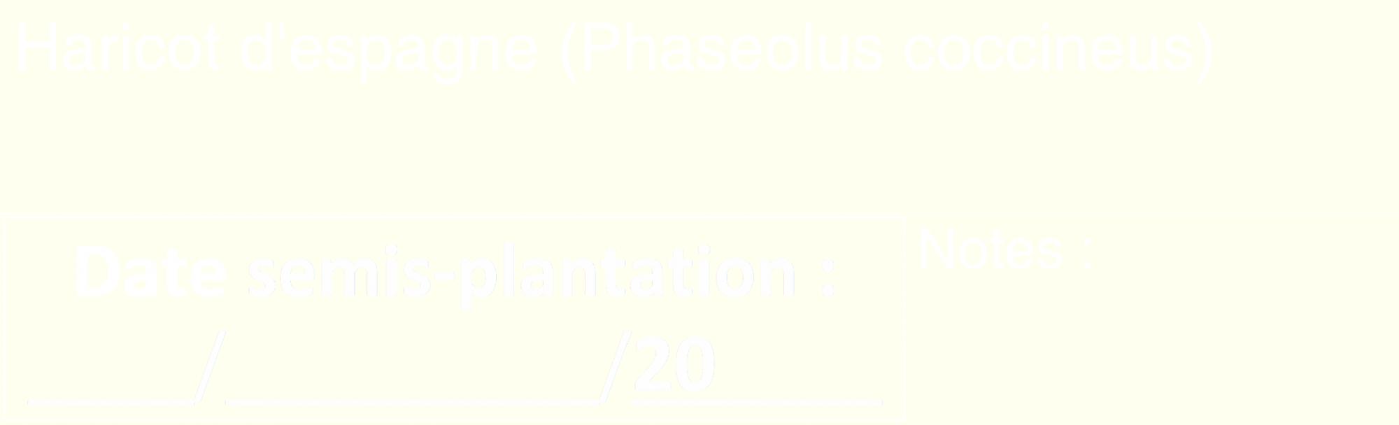 Étiquette de : Phaseolus coccineus - format c - style blanche19_basique_basiquehel avec comestibilité