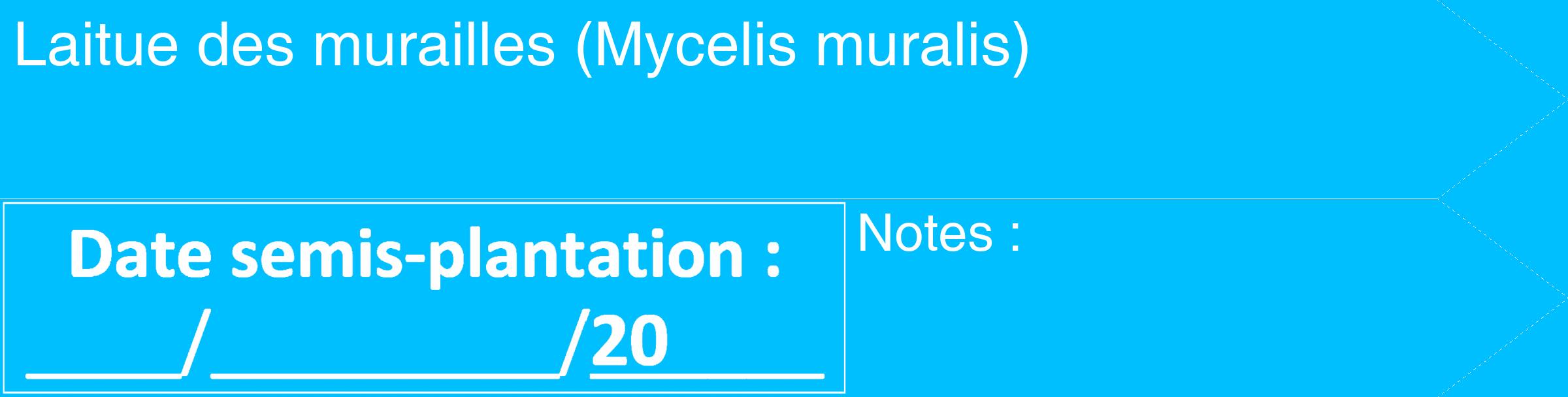 Étiquette de : Mycelis muralis - format c - style blanche2_simple_simplehel avec comestibilité