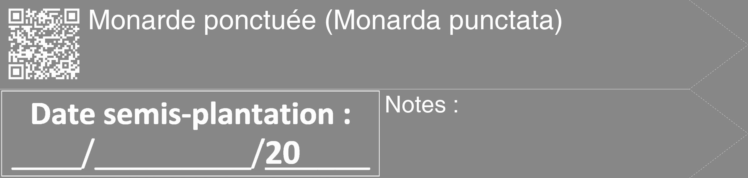 Étiquette de : Monarda punctata - format c - style blanche12_simple_simplehel avec qrcode et comestibilité