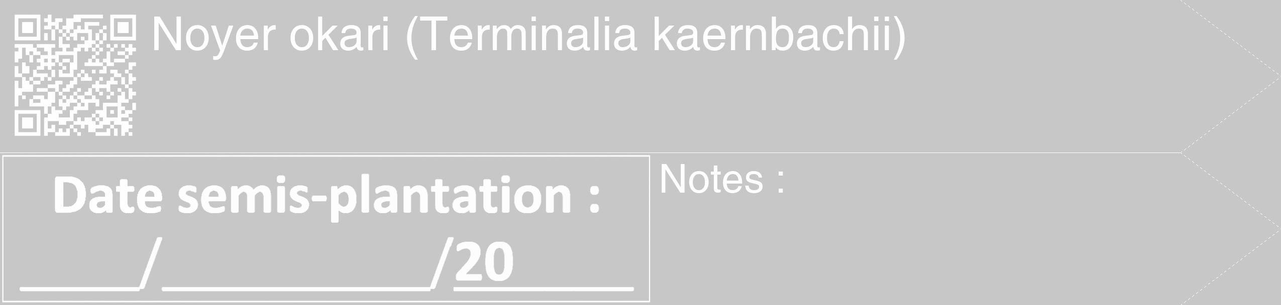 Étiquette de : Terminalia kaernbachii - format c - style blanche15_simple_simplehel avec qrcode et comestibilité