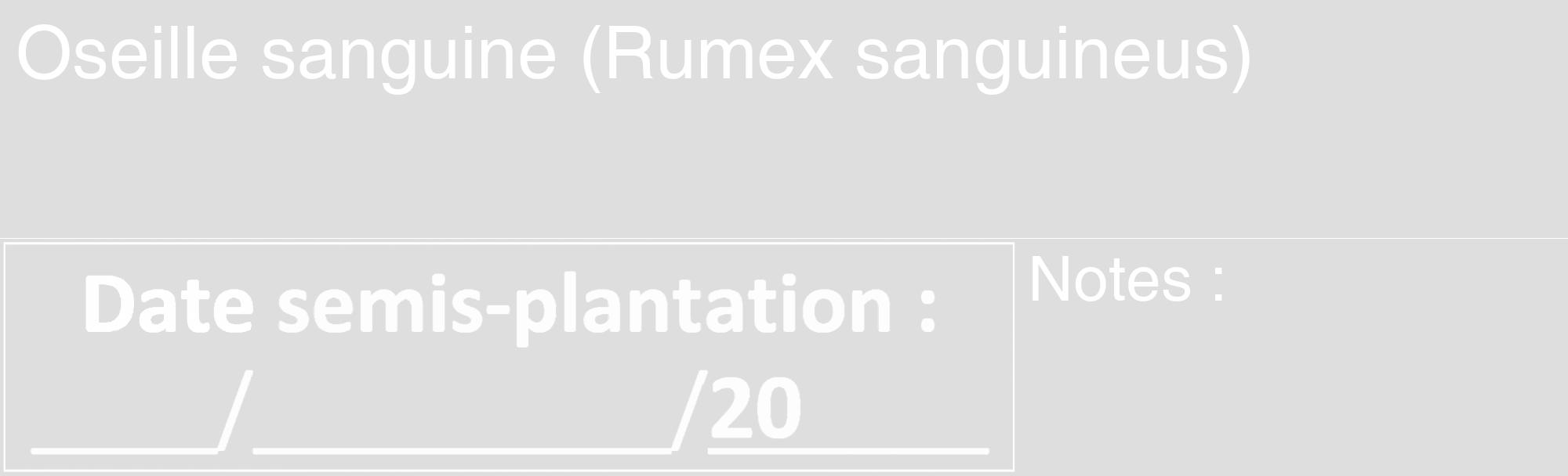 Étiquette de : Rumex sanguineus - format c - style blanche20_basique_basiquehel avec comestibilité
