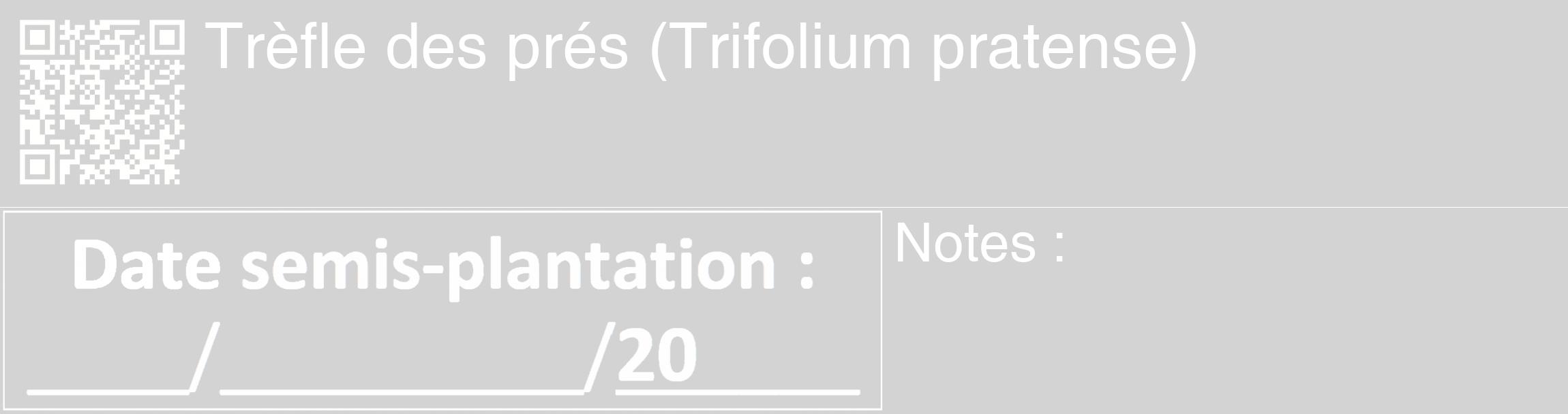 Étiquette de : Trifolium pratense - format c - style blanche56_basique_basiquehel avec qrcode et comestibilité