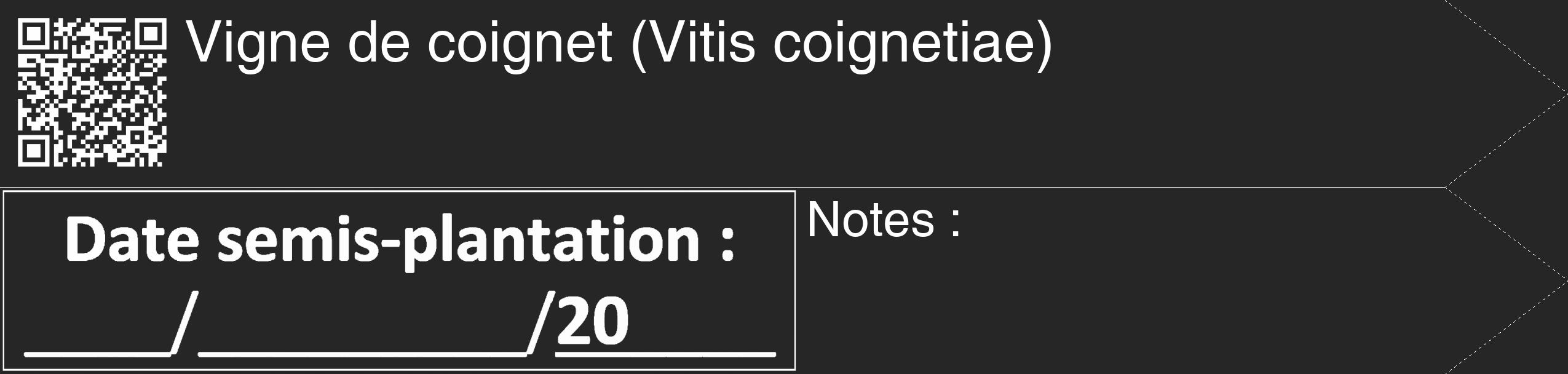 Étiquette de : Vitis coignetiae - format c - style blanche29_simple_simplehel avec qrcode et comestibilité