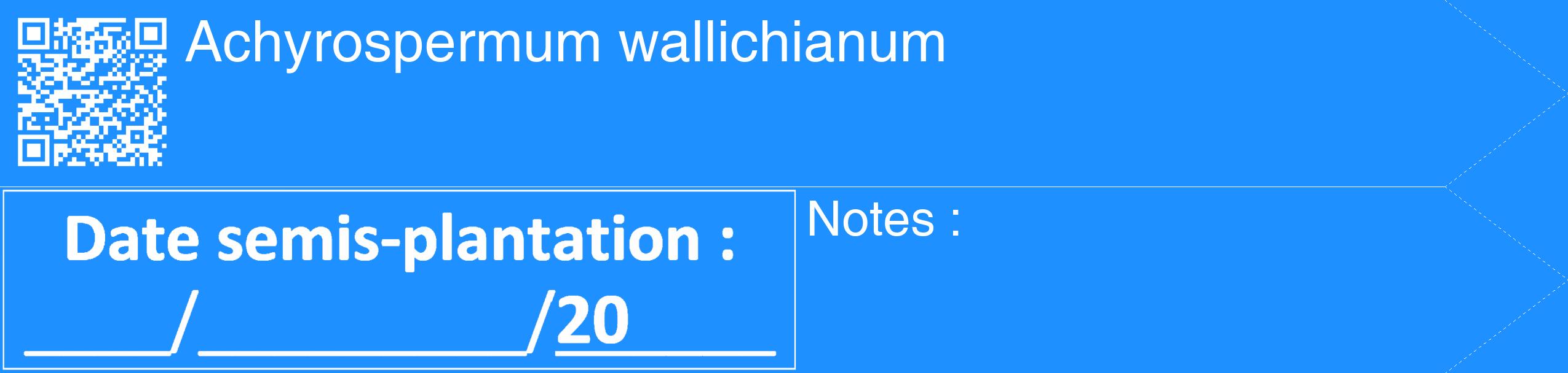 Étiquette de : Achyrospermum wallichianum - format c - style blanche3_simple_simplehel avec qrcode et comestibilité