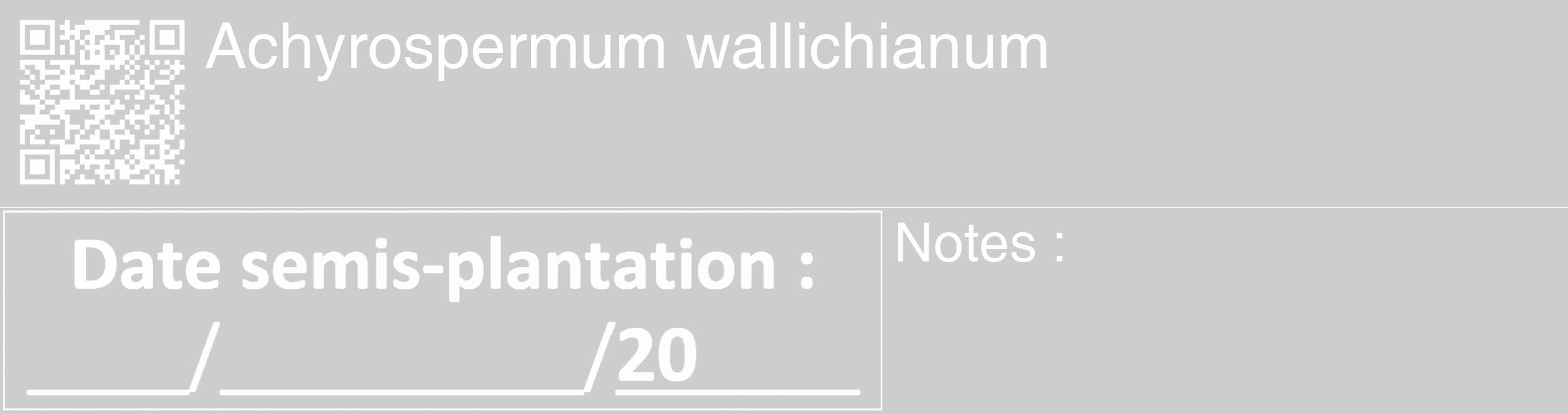Étiquette de : Achyrospermum wallichianum - format c - style blanche41_basique_basiquehel avec qrcode et comestibilité