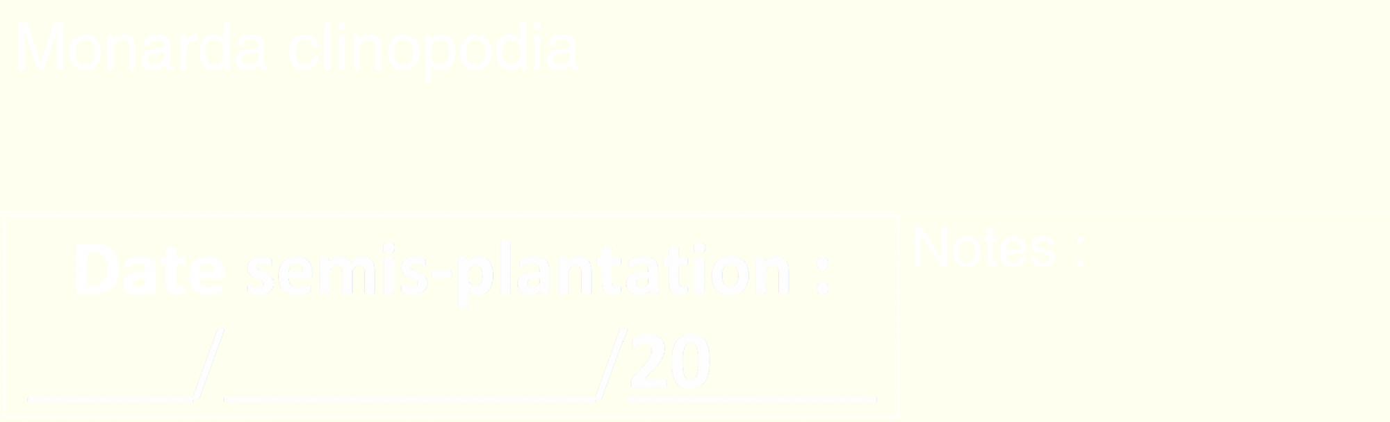 Étiquette de : Monarda clinopodia - format c - style blanche19_basique_basiquehel avec comestibilité