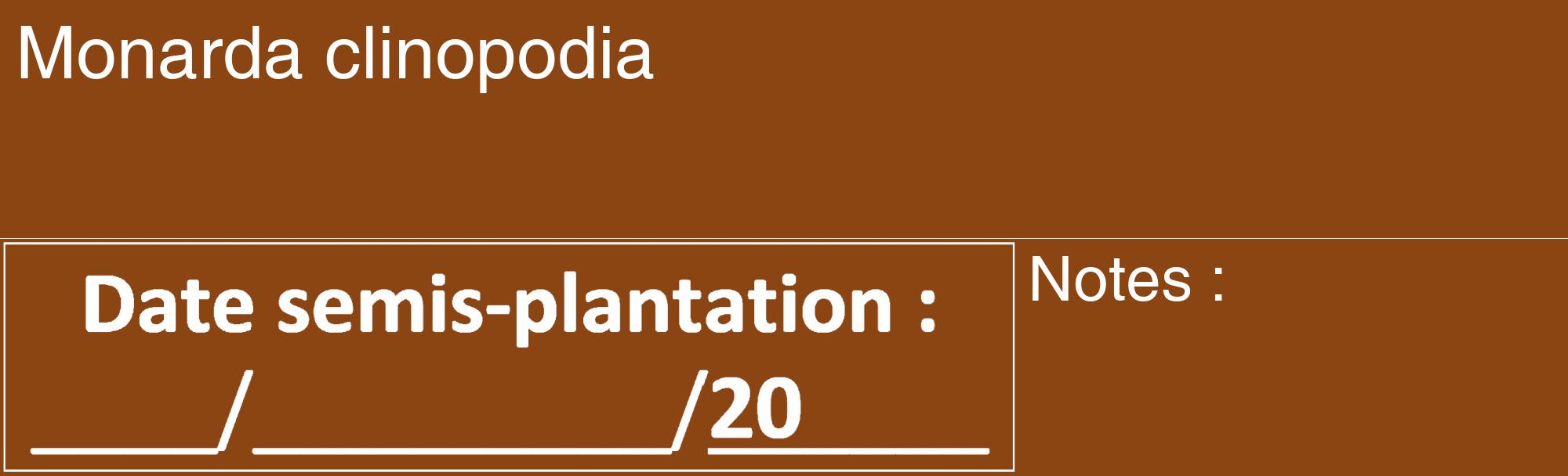 Étiquette de : Monarda clinopodia - format c - style blanche30_basique_basiquehel avec comestibilité