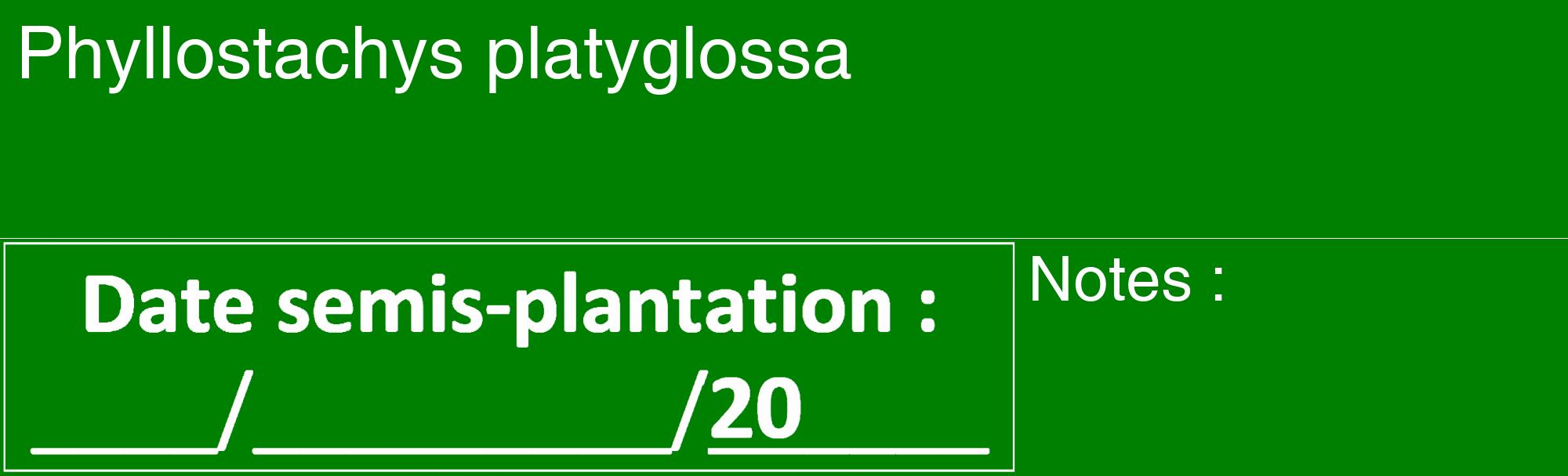 Étiquette de : Phyllostachys platyglossa - format c - style blanche9_basique_basiquehel avec comestibilité
