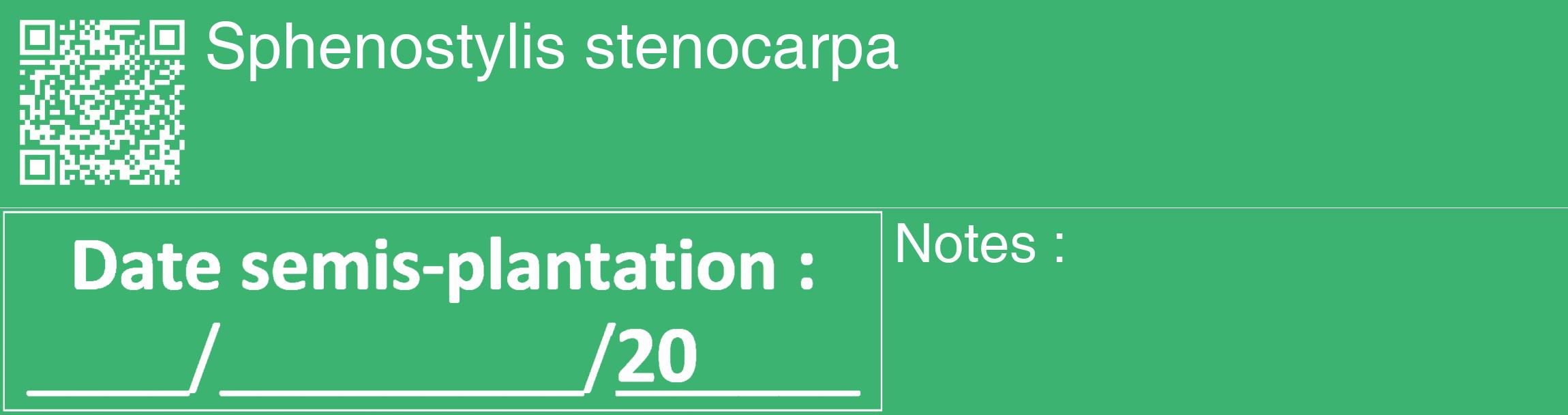Étiquette de : Sphenostylis stenocarpa - format c - style blanche12_basique_basiquehel avec qrcode et comestibilité