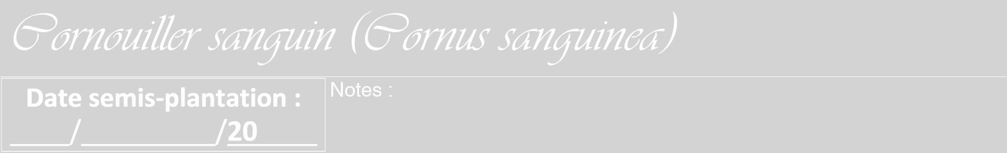 Étiquette de : Cornus sanguinea - format a - style blanche56viv avec comestibilité