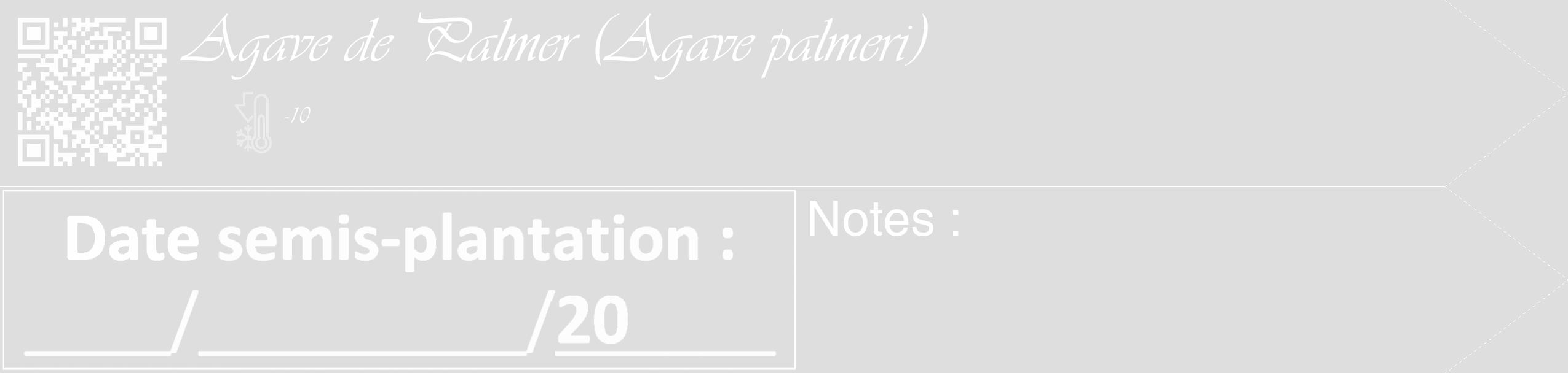 Étiquette de : Agave palmeri - format c - style blanche20_simple_simpleviv avec qrcode et comestibilité