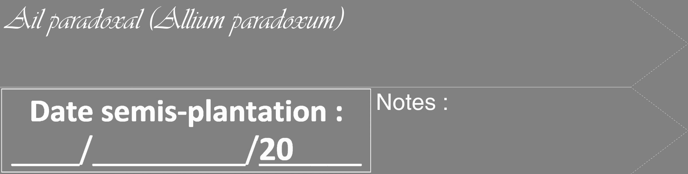 Étiquette de : Allium paradoxum - format c - style blanche50_simple_simpleviv avec comestibilité