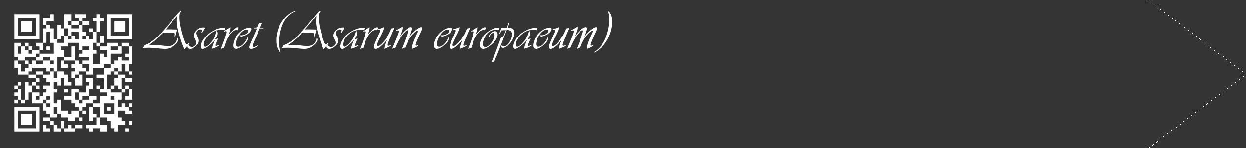 Étiquette de : Asarum europaeum - format c - style blanche46_simple_simpleviv avec qrcode et comestibilité
