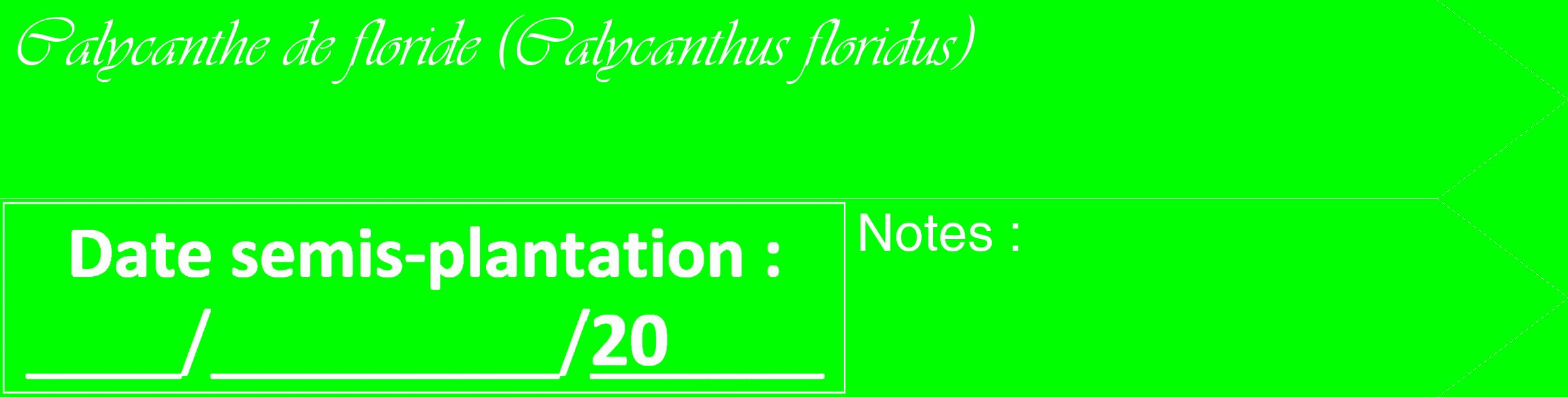 Étiquette de : Calycanthus floridus - format c - style blanche16_simple_simpleviv avec comestibilité