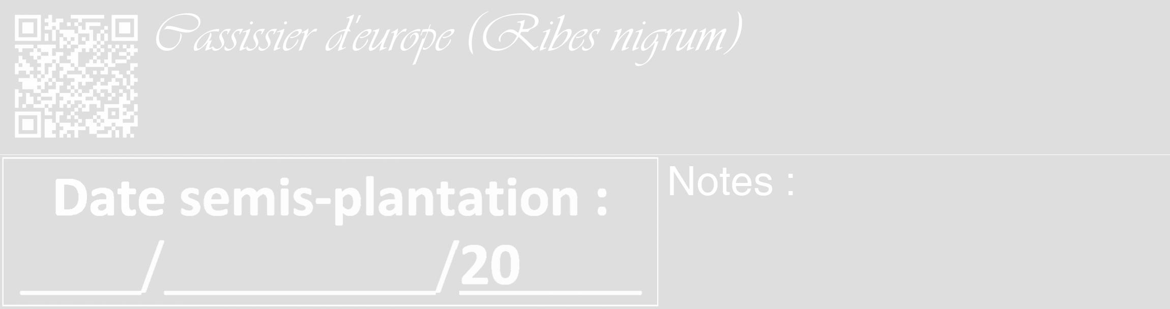 Étiquette de : Ribes nigrum - format c - style blanche20_basique_basiqueviv avec qrcode et comestibilité