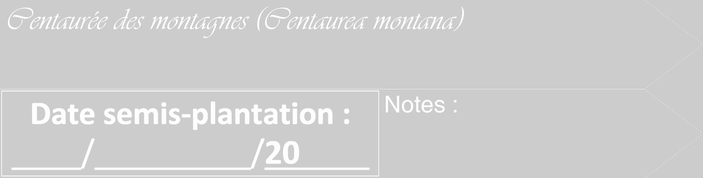 Étiquette de : Centaurea montana - format c - style blanche0_simple_simpleviv avec comestibilité