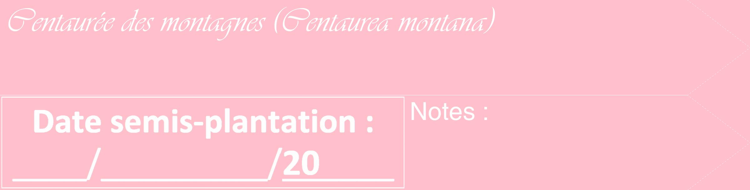 Étiquette de : Centaurea montana - format c - style blanche40_simple_simpleviv avec comestibilité