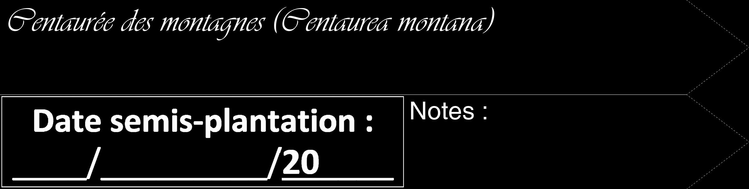 Étiquette de : Centaurea montana - format c - style blanche59_simple_simpleviv avec comestibilité