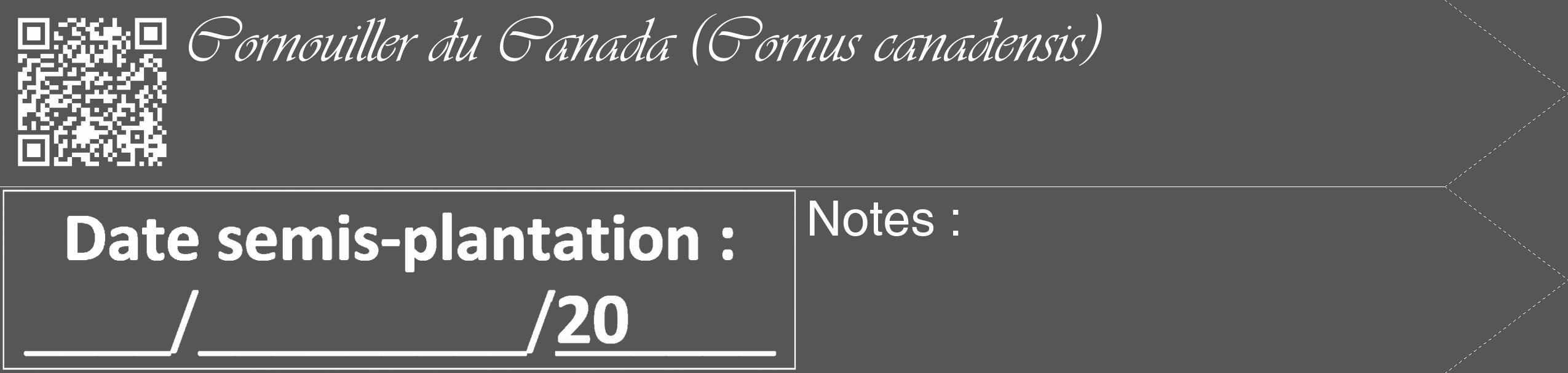 Étiquette de : Cornus canadensis - format c - style blanche45_simple_simpleviv avec qrcode et comestibilité