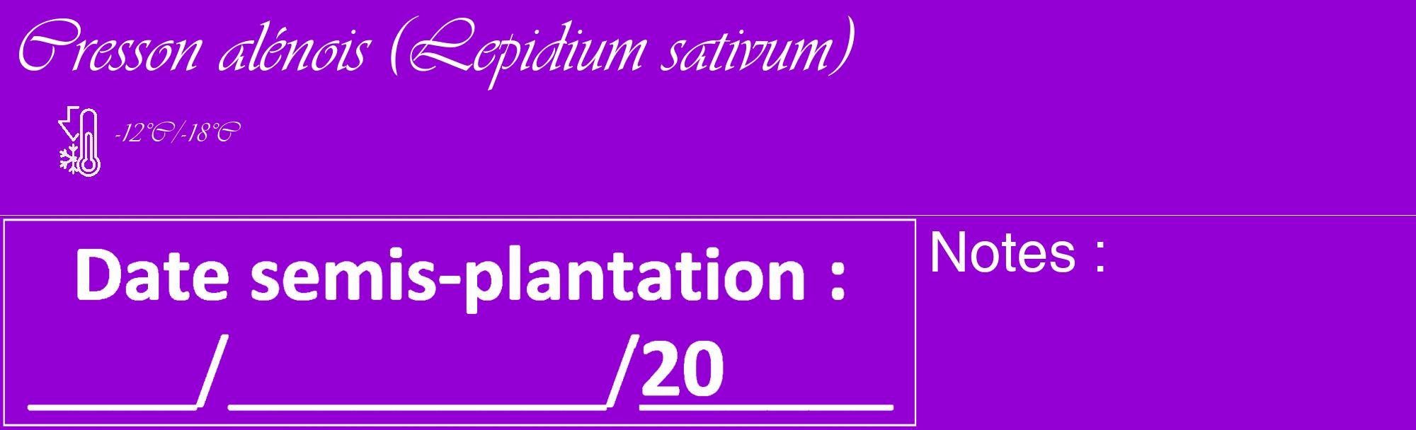 Étiquette de : Lepidium sativum - format c - style blanche48_basique_basiqueviv avec comestibilité