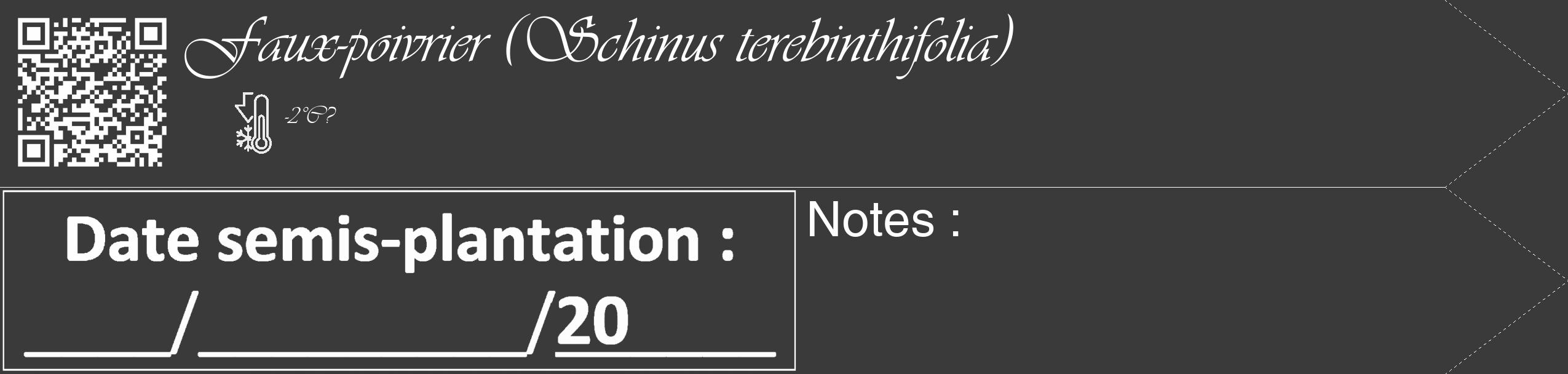 Étiquette de : Schinus terebinthifolia - format c - style blanche8_simple_simpleviv avec qrcode et comestibilité
