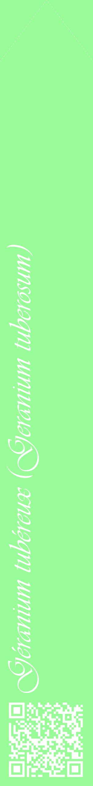 Étiquette de : Geranium tuberosum - format c - style blanche14_simpleviv avec qrcode et comestibilité