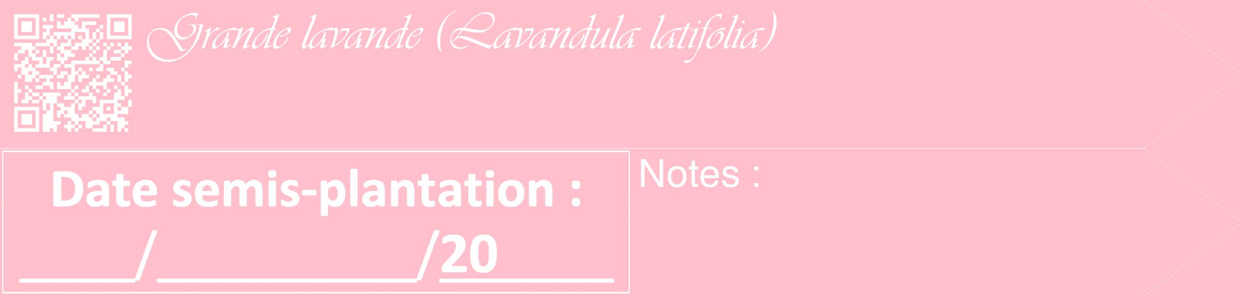 Étiquette de : Lavandula latifolia - format c - style blanche40_simple_simpleviv avec qrcode et comestibilité