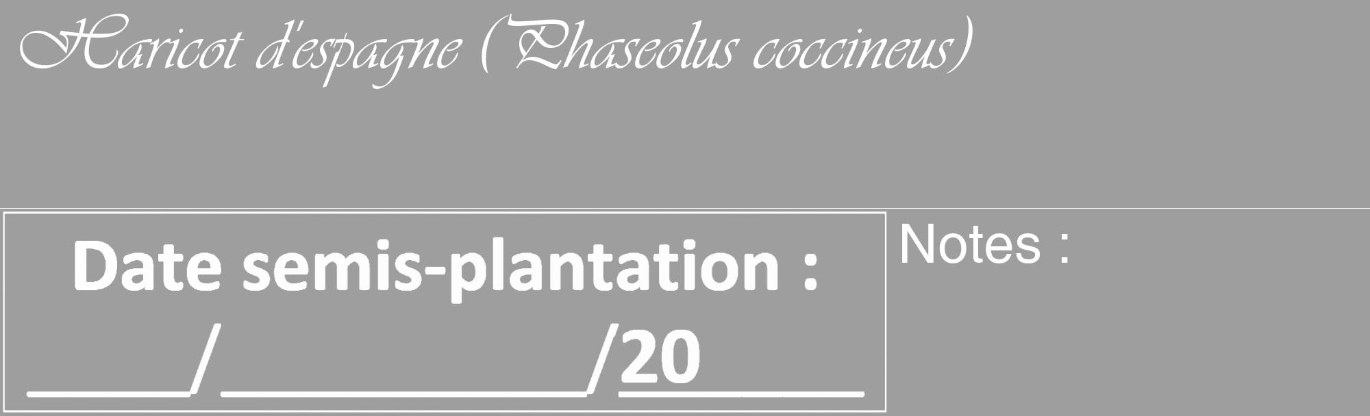Étiquette de : Phaseolus coccineus - format c - style blanche42_basique_basiqueviv avec comestibilité