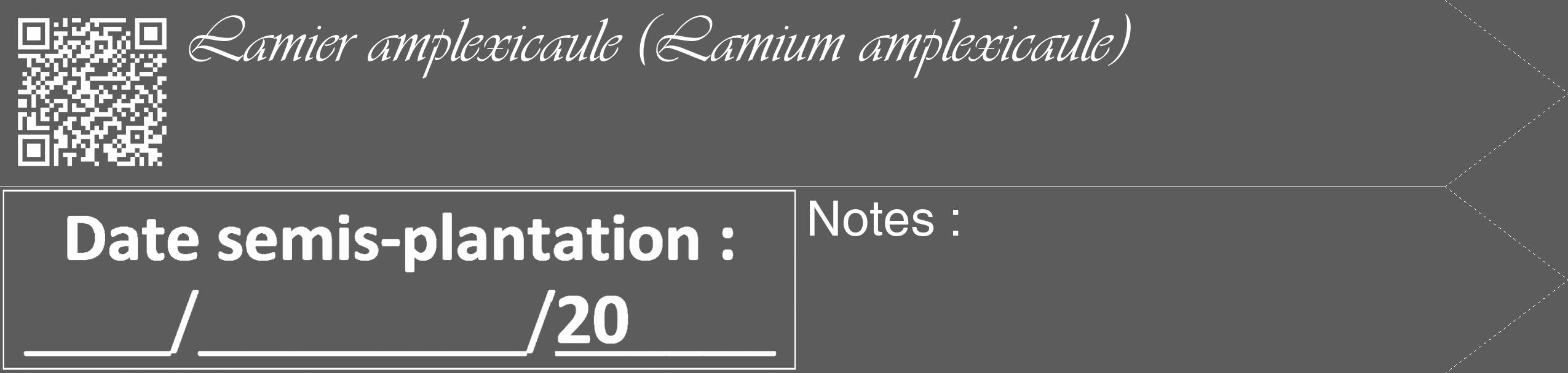 Étiquette de : Lamium amplexicaule - format c - style blanche49_simple_simpleviv avec qrcode et comestibilité