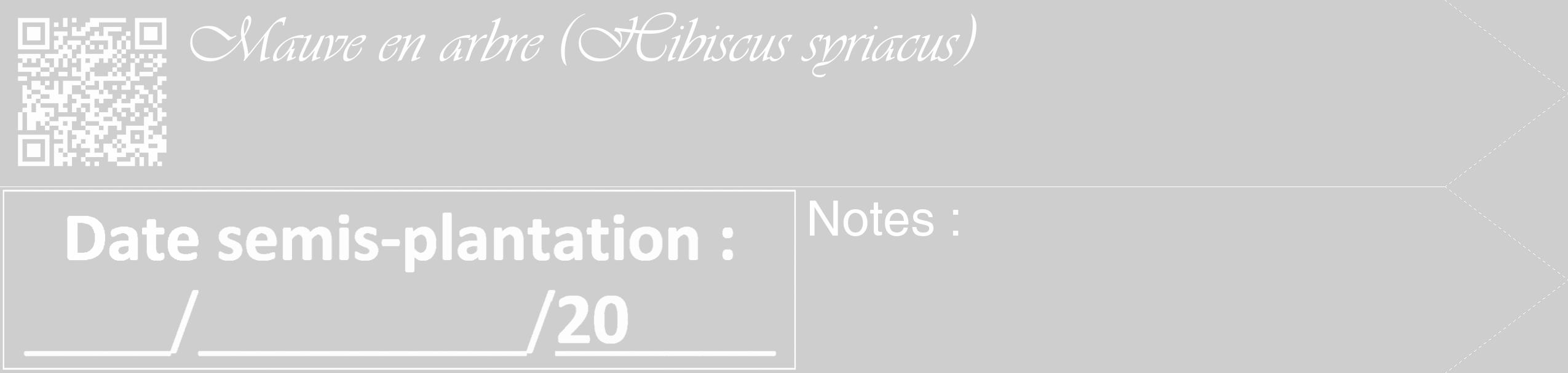 Étiquette de : Hibiscus syriacus - format c - style blanche17_simple_simpleviv avec qrcode et comestibilité