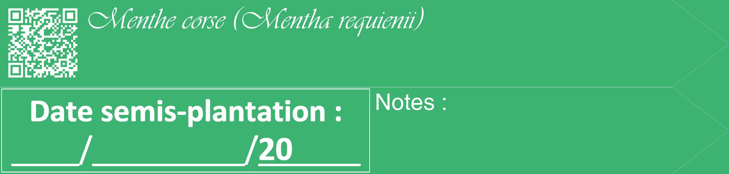 Étiquette de : Mentha requienii - format c - style blanche12_simple_simpleviv avec qrcode et comestibilité