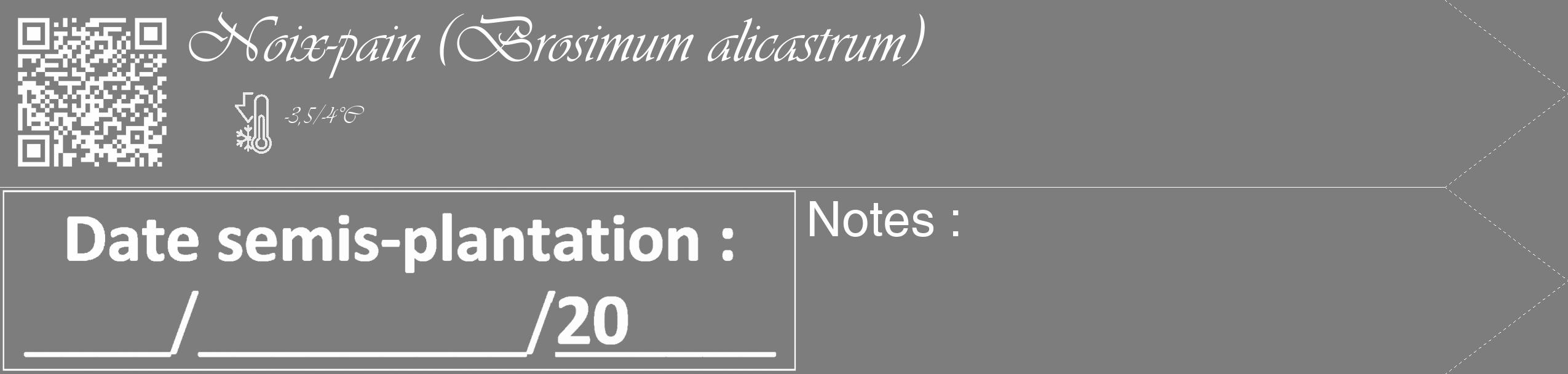 Étiquette de : Brosimum alicastrum - format c - style blanche35_simple_simpleviv avec qrcode et comestibilité