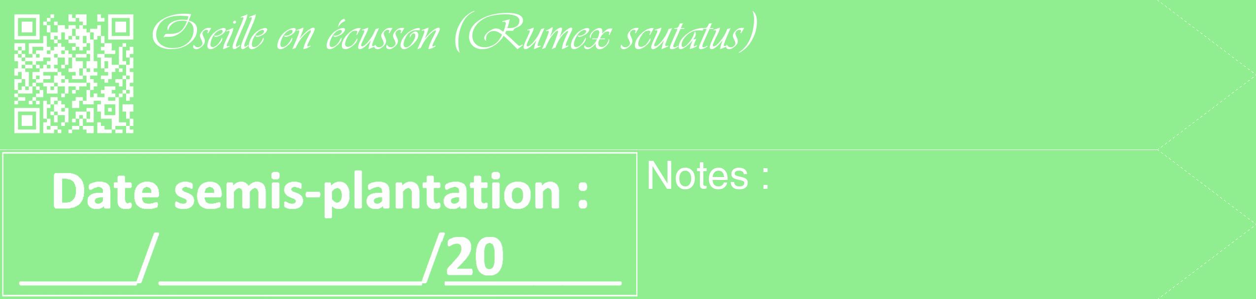 Étiquette de : Rumex scutatus - format c - style blanche15_simple_simpleviv avec qrcode et comestibilité