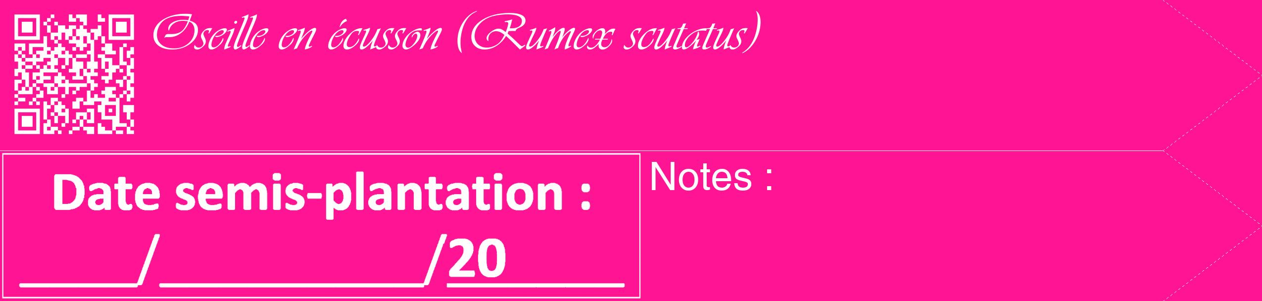Étiquette de : Rumex scutatus - format c - style blanche43_simple_simpleviv avec qrcode et comestibilité