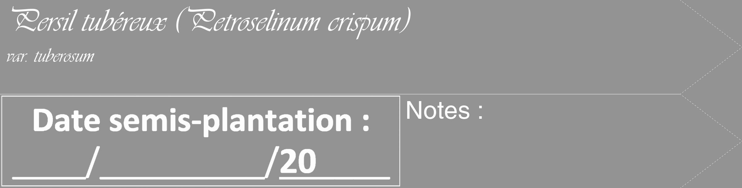 Étiquette de : Petroselinum crispum var. tuberosum - format c - style blanche44_simple_simpleviv avec comestibilité