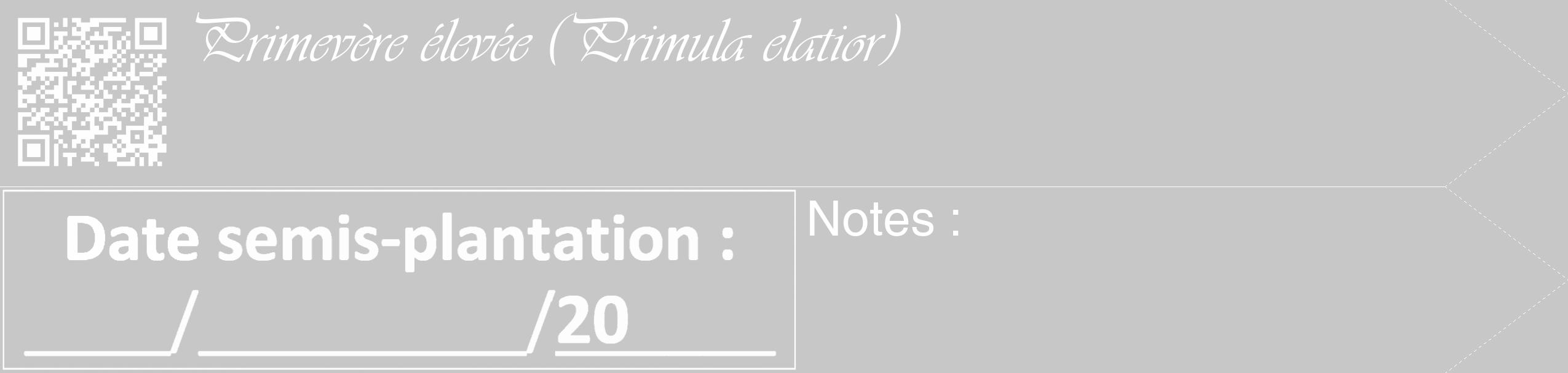Étiquette de : Primula elatior - format c - style blanche15_simple_simpleviv avec qrcode et comestibilité