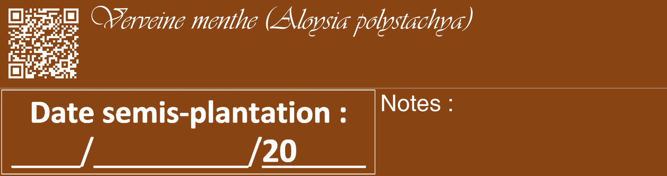 Étiquette de : Aloysia polystachya - format c - style blanche30_basique_basiqueviv avec qrcode et comestibilité