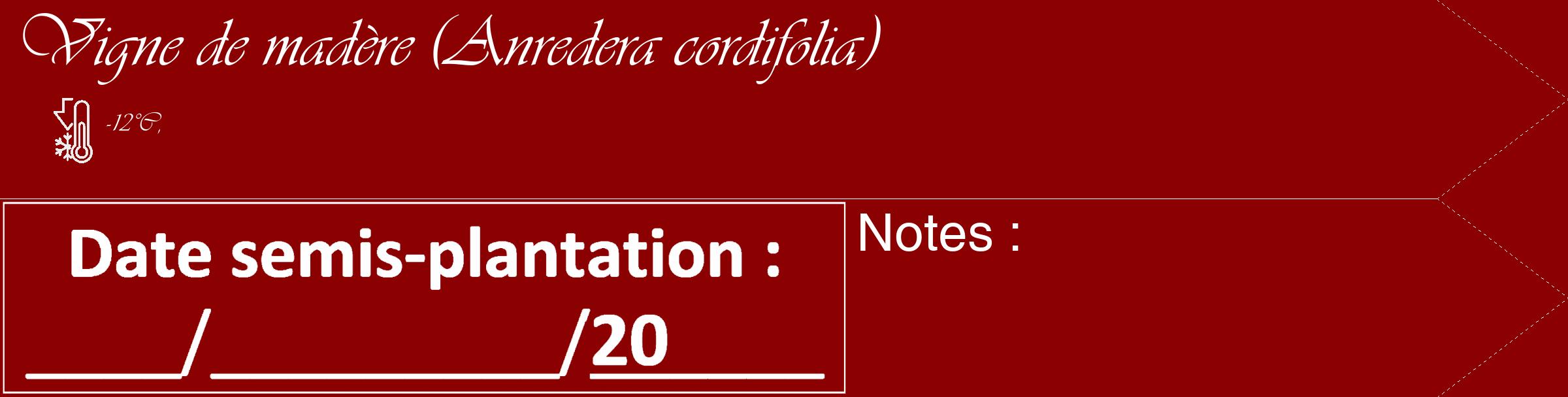 Étiquette de : Anredera cordifolia - format c - style blanche34_simple_simpleviv avec comestibilité