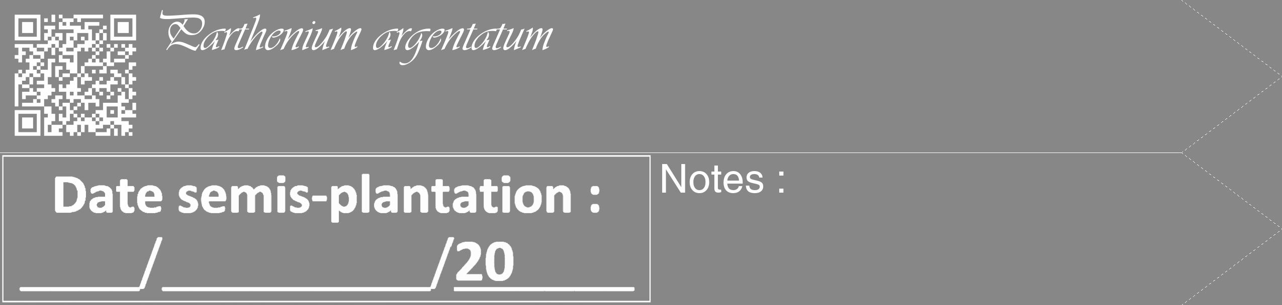 Étiquette de : Parthenium argentatum - format c - style blanche12_simple_simpleviv avec qrcode et comestibilité