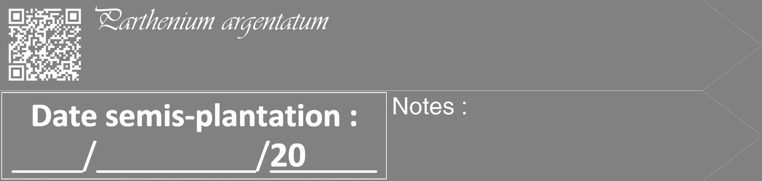 Étiquette de : Parthenium argentatum - format c - style blanche50_simple_simpleviv avec qrcode et comestibilité