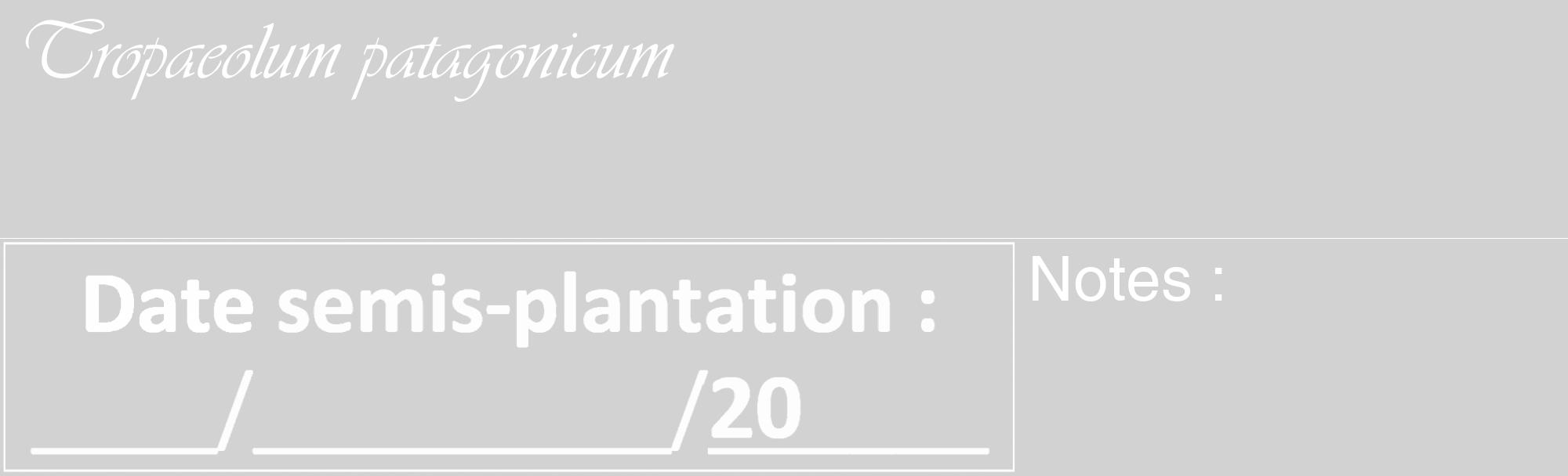 Étiquette de : Tropaeolum patagonicum - format c - style blanche14_basique_basiqueviv avec comestibilité