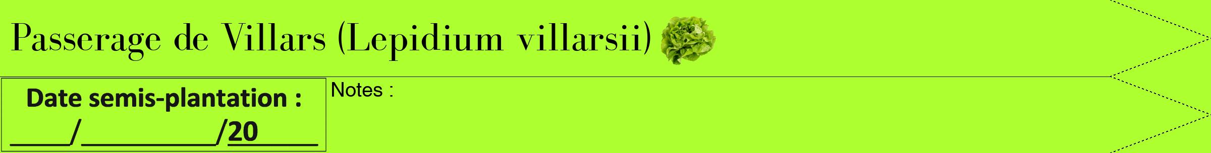 Étiquette de : Lepidium villarsii - format b - style noire17bod avec comestibilité simplifiée