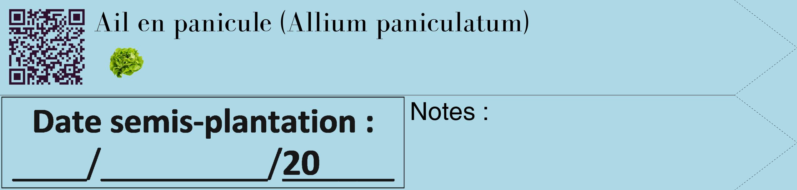 Étiquette de : Allium paniculatum - format c - style noire0_simple_simplebod avec qrcode et comestibilité simplifiée