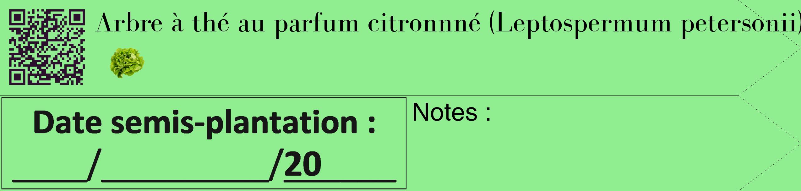 Étiquette de : Leptospermum petersonii - format c - style noire15_simple_simplebod avec qrcode et comestibilité simplifiée