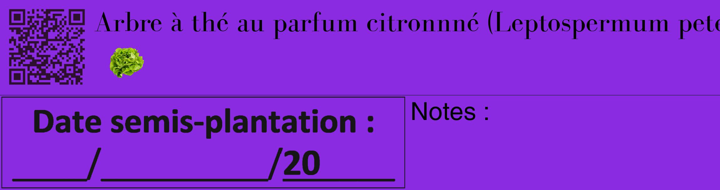 Étiquette de : Leptospermum petersonii - format c - style noire49_basique_basiquebod avec qrcode et comestibilité simplifiée