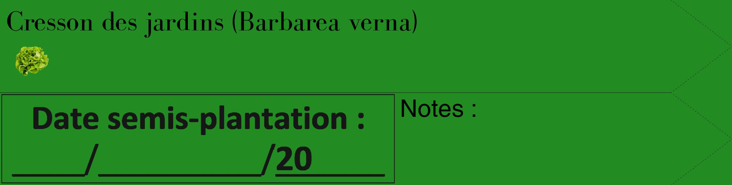 Étiquette de : Barbarea verna - format c - style noire10_simple_simplebod avec comestibilité simplifiée