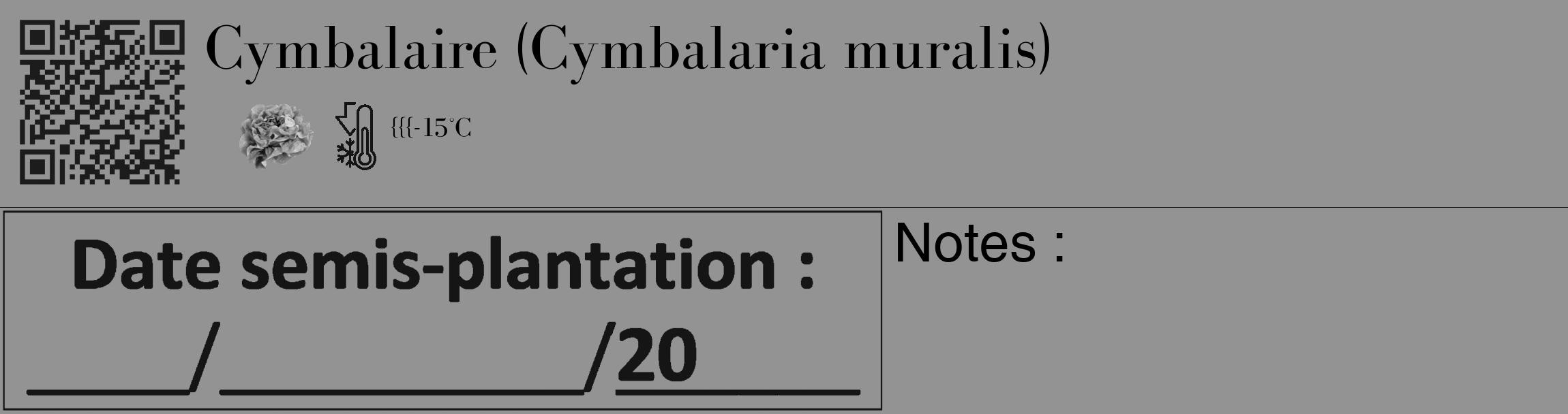 Étiquette de : Cymbalaria muralis - format c - style noire44_basique_basiquebod avec qrcode et comestibilité simplifiée
