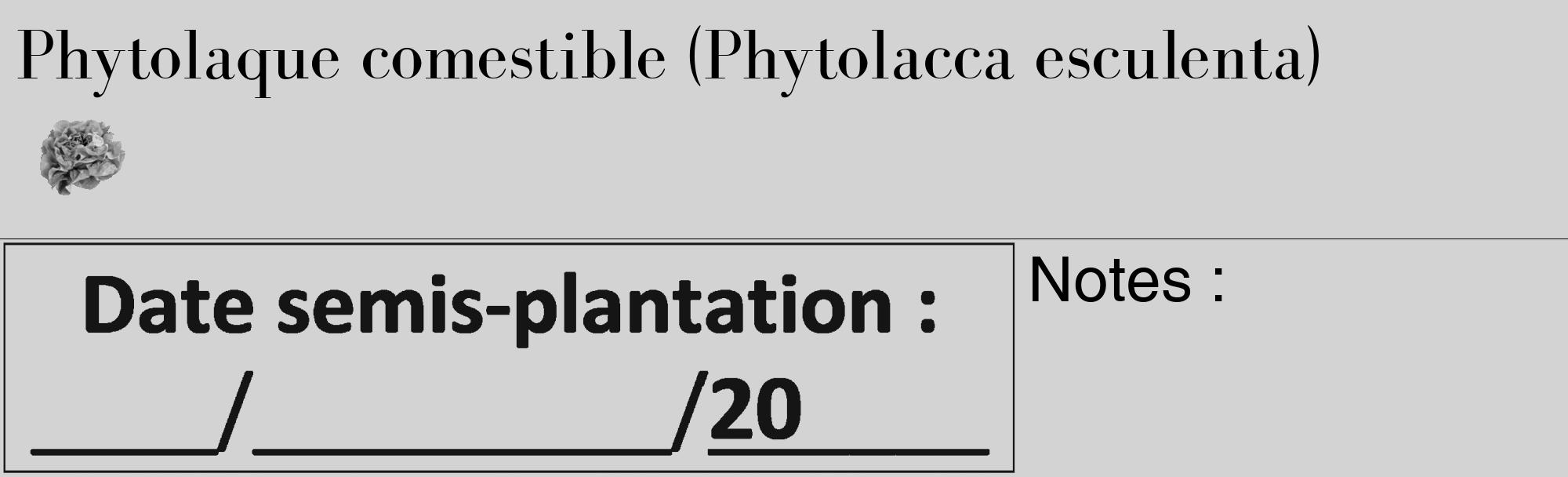 Étiquette de : Phytolacca esculenta - format c - style noire56_basique_basiquebod avec comestibilité simplifiée